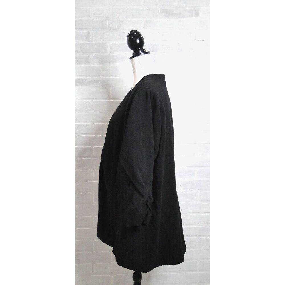 Torrid Studio Cupro Single Button Blazer Womens Size 3X Black 3/4 Sleeve Pockets - Picture 3 of 6